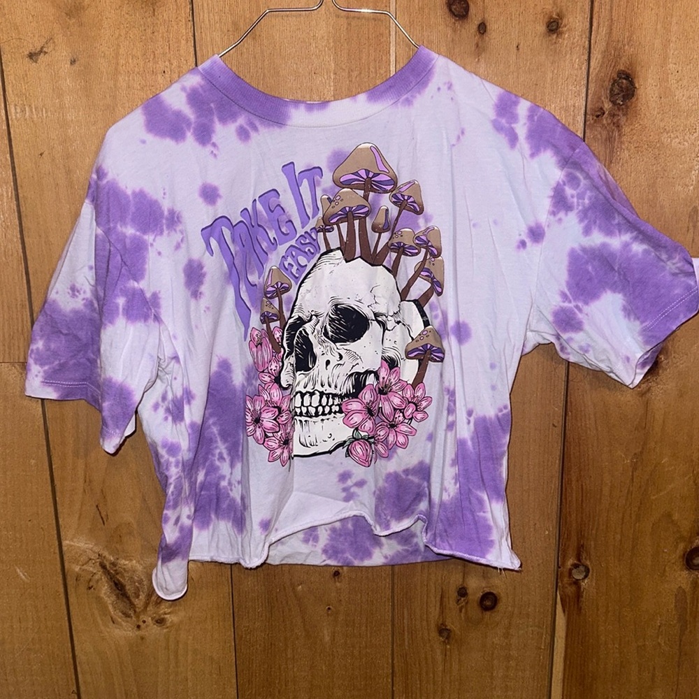 Take it easy cropped tie dye t shirt